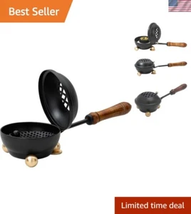 Artisan-Quality Black Iron Incense Burner – 8.66 Inches Long, Stylish Design - Picture 1 of 9