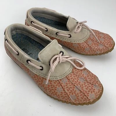 JUB by Jambu Floral Duck Boot Women's Shoes Size 6.5 M Orange - Image 1 of 4