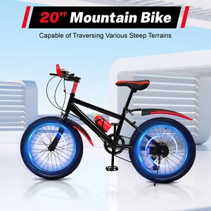 Bicicletta MTB Mountain Bike Unisex 20 Pollici Bambini Ragazze Ragazzi Bici 7 Velocità 85K gNUOVA - Foto 1 di 24