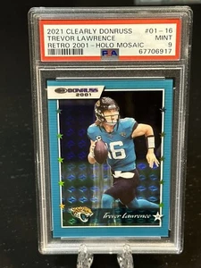 Trevor Lawrence RARE 2021 Donruss Clearly PSA 9-POP 1 Retro 2001 Holo Mosaic - Bild 1 von 3