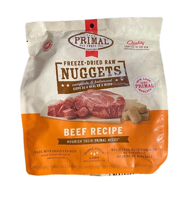 Primal Pet Freeze Dried Raw Dog Food Nuggets Beef 14 Oz