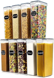 9Pcs Airtight Food Storage Container 2.8L for Sugar, Flour, Snack, Baking Supply - Picture 1 of 12
