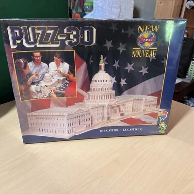 Vintage Wrebbit Puzz 3D US Capitol Building 690 Piece Puzzle Box is still sealed - Image 1 of 4