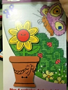 4 Charts & flower pot Buttons ~ Quick & Easy Magazine Counted Cross Stitch - Picture 1 of 6