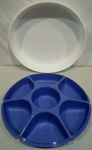 Vintage Tupperware Relish Vegetable Fruit Snack Tray Server 1665 with Lid 1666 - Picture 1 of 8