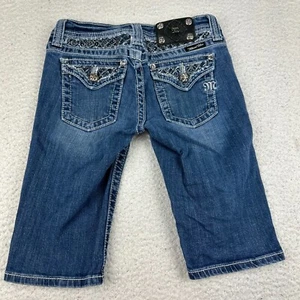 Miss Me Shorts Girl 14 Jeans Bermuda Flap Pockets Embellished Western Denim Blue - Picture 1 of 8