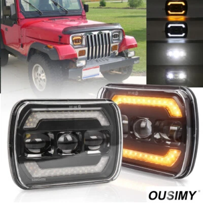 Faros LED cuadrados 5X7" 7x6" DRL haz alto a prueba de agua para Ford F-700 1997 2X Foto 1 de 4