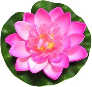 Artificial Floating Foam Lotus Flower with Water Lily PadLifelike Pond Pool L... - Picture 1 of 9