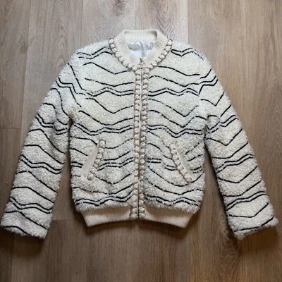Chanel 19 Autumn and Winter  Teddy Jacket White Black Lined Gold Zip Up  *Read - Image 1 of 4
