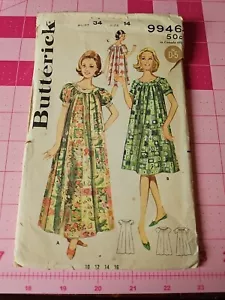 Abito da casa vintage modello Butterick 9946 hawaiano Muu Muu House taglia 14 NON TAGLIATO - Foto 1 di 5