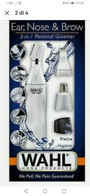 WAHL EAR NOSE & BROW TOSATRICE RASOIO ELETTRICO TRIMMER 3IN1 PELI NASO ORECCHIE - Immagine 1 di 4