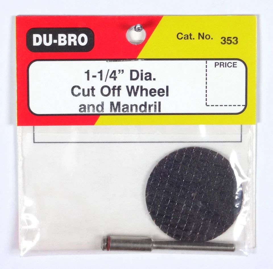 DU-BRO 1-1/4" DIAMETER CUT-OFF WHEEL WITH MANDRIL ( CAT. # 353 ) - Image 1 of 1