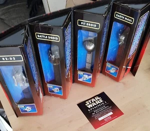 Set Of 4 New Star Wars Episode 1 Die-Cast Watch Collection W/ Certificate - Picture 1 of 12