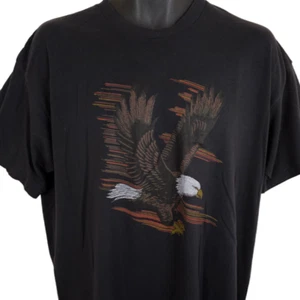 Vintage Bald Eagle T Shirt Mens Size XL Black 80s Animal Nature Tee Made In USA - Picture 1 of 7