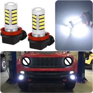 2pcs 6000K White H11 LED Fog Light Bulb Fit for Jeep Renegade 2015-2023 Fog Lamp - Picture 1 of 12