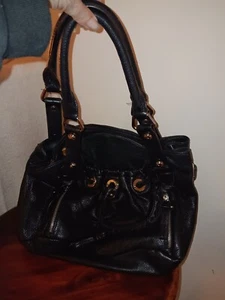 B. Makowski Black Leather Tote Purse Very Good Condition - Picture 1 of 13