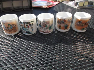Korean Folkcraft Winecup Set of 5 Sake Cups SAE-CHEN Ceramic Original Box - Picture 1 of 13