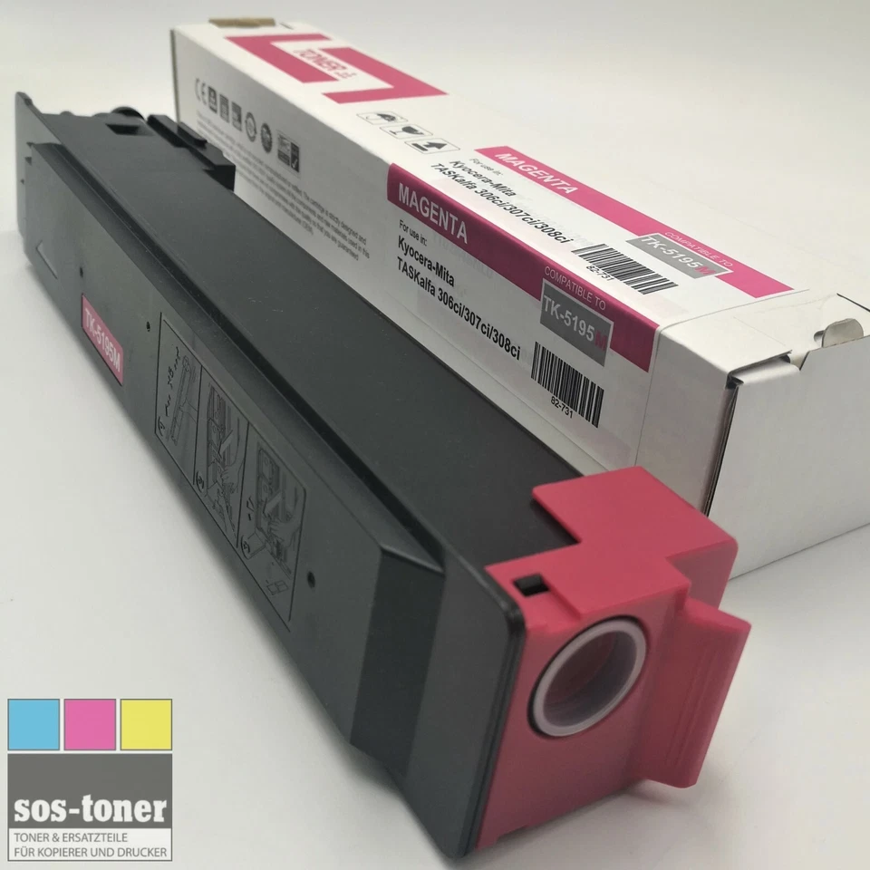SOS-TONER Toner Magenta für Kyocera-Mita TASKalfa 306ci, 307ci, 308ci, kompatibel TK-5195M