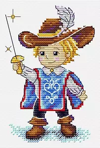Little Boy Musketeer - Holding Sword - 14ct Cross Stitch Kit - Picture 1 of 2