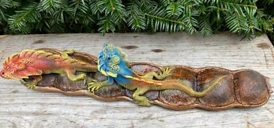 ca. 40-50 cm Figur Leguan Eidechse Echse auf Fruchtschote Hänger REDUZIERT!! - Bild 1 von 4