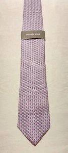 NWT Michael Kors Weave Pattern Lavender Silver Pink Men's Necktie 100% Silk - Picture 1 of 12