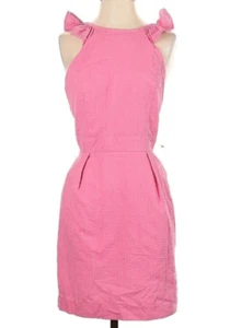 Lauren James Claire Sleeveless Dress Womens S Seersucker Pink Sundress Ruffles - Picture 1 of 8