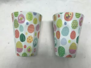 2er Set Spritz Melamin 12 Oz. Tassen weiß Frühling Ostern Motiv Trinkgeschirr - Bild 1 von 3