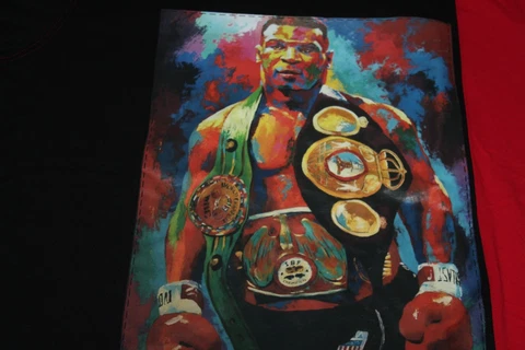 Mike Tyson Display All Champion Belts Graphic T-Shirt Post Game Men's 3XL XXXL Cover