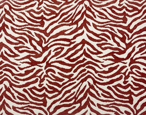 P KAUFMANN FUZZY CAYENNA TESSUTO MULTIUSO ZEBRA ROSSO CINIGLIA DA CANTIERE 56"W - Foto 1 di 6