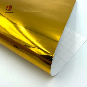 Chrome Gold Adhesive Vinyl Sticky Back Plastic Sign Making Vinyl Car/Cup Decor - Picture 1 of 10