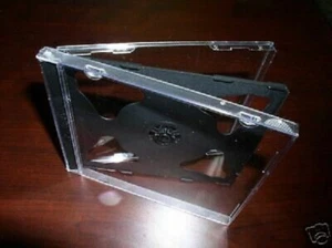 100 NEW HIGH QUALITY 10.4MM DOUBLE CD JEWEL CASES W BLACK TRAY- 2CD FREE SHIP - Picture 1 of 1