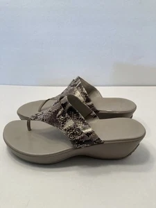 cole haan grand snakeskin thong/wedge sandals size 10 1/2 B - Picture 1 of 11