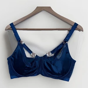 Fox & Royal Damen BH blau Satin Größe 40G/H - Bild 1 von 6