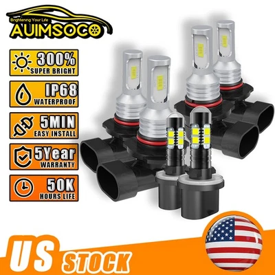 Combo de 6 faros LED y bombillas antiniebla brillantes para GMC Sonoma 1998-2000 2001 Foto 1 de 4