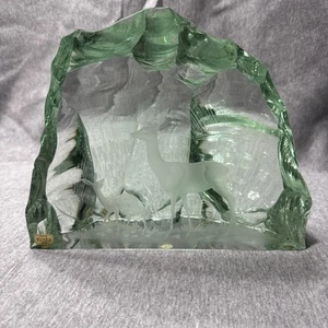 Arte/escultura en vidrio firmada por Kosta Boda de colección por Vickie Lindstrand - Buck/Ciervo 2 - Imagen 1 de 11