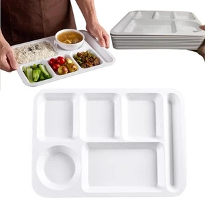 Divided Plates for Adults 8 Pack, 14 Inch Reusable Compartment Fast Food Tray... - Picture 1 of 7