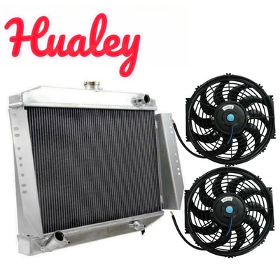 3 Row Aluminum Radiator+FAN For 72-88 1990 JEEP CHEROKEE WAGONEER J10 J20 5.9 V8 - Image 1 of 4
