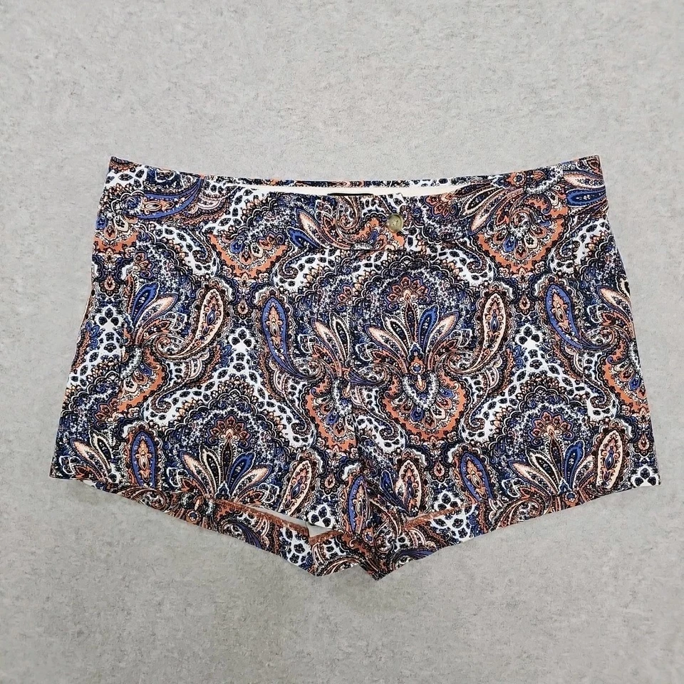 Pantalones Cortos Para Mujer J Crew Chino Elastizados Talla 6 Azul Cachemira Naranja 2.5" Entrepierna Foto 1 de 4