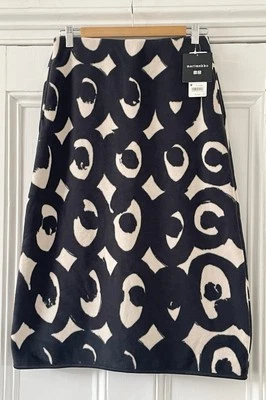 Marimekko Uniqlo Women’s Ivory & Black Geometric Fleece Midi Skirt S/M UK 10 - Image 1 of 4