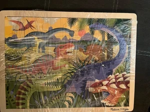 Melissa & Doug Dinosaur 24 Piece Wooden Jigsaw Puzzle Ages 3+ - Picture 1 of 2