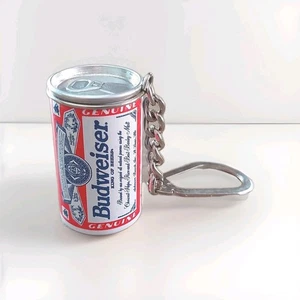 Vintage Budweiser Beer Can Keychain Mini Aluminum Can Liquid Inside 1998  - Picture 1 of 9