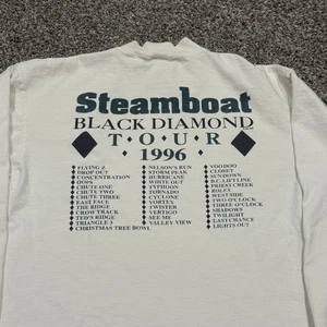 Vintage 90s Steamboat Black Diamond Tour 1996 Ski Long Sleeve TShirt Mens M - Picture 1 of 5