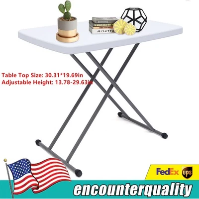 Portable Indoor Outdoor Folding Table Picnic Adjustable Height Camping Table - Image 1 of 4