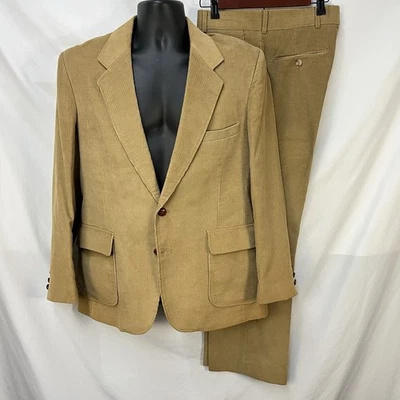 VINTAGE SEARS CORDUROY COLLECTION CORDUROY 2PC SUIT SIZE 42R 43" CHEST 34X30.5 - Image 1 of 4