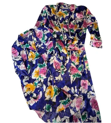 Conjunto de 2 camisones y batas florales para mujer Saks Fifth Avenue de colección talla grande suave Foto 1 de 4