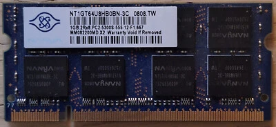 Memoria SoDimm NANYA DDR2 1Gb - Immagine 1 di 2