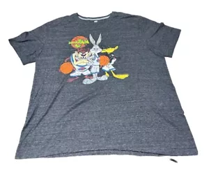 T-shirt uomo Space Jam Taz Bugs Bunny Daffy Duck taglia 2XL XXL grande dissolvenza patina - Foto 1 di 12