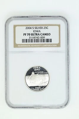 2004-S 25c Iowa Silver Washington Quarter - NGC PF 70 Ultra Cameo - Image 1 of 2