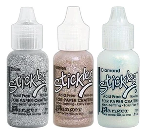 Ranger, Stickles Glitter Glue, 3 Colors, Silver, Glisten Gold, Diamond, Metallic - Picture 1 of 1