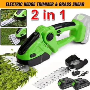 Hedge Trimmer Cordless 2 in 1 Handheld Grass Shear Electric Weed Grass Cutter - Picture 1 of 13